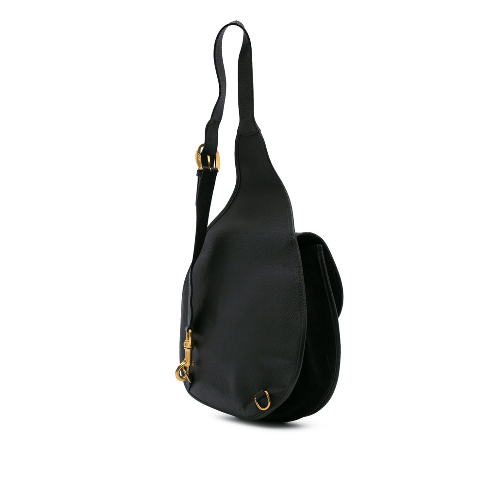 Suede Horsebit Sling Bag Black - Gaby Paris