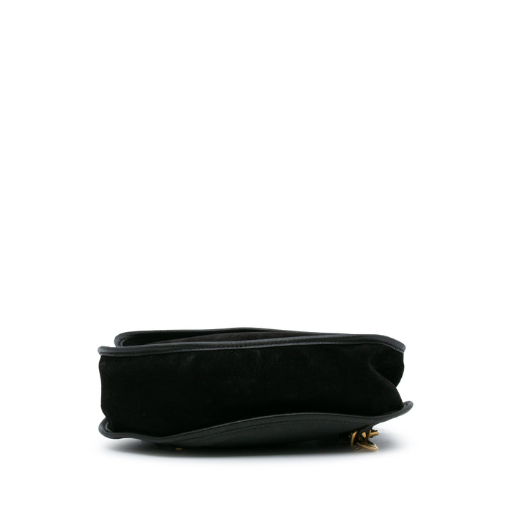 Suede Horsebit Sling Bag Black - Gaby Paris
