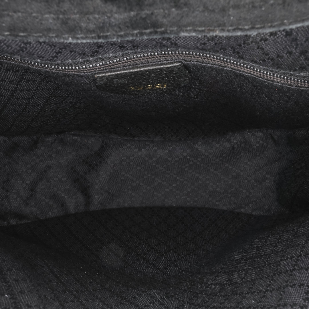 Suede Horsebit Sling Bag Black - Gaby Paris