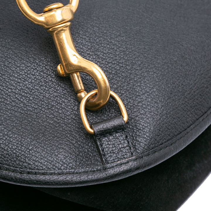 Suede Horsebit Sling Bag Black - Gaby Paris