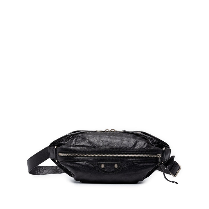 Balenciaga Ceinture Motocross Classic Neo Lift Cuir d'agneau Noir – vue principale – GABY PARIS