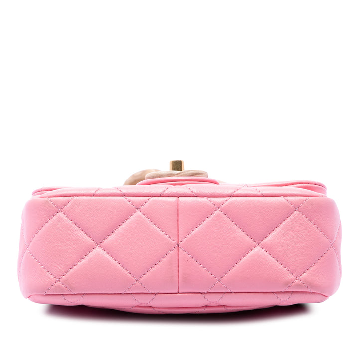 Chanel Wenge Wood Chaîne à rabat Mini Cuir