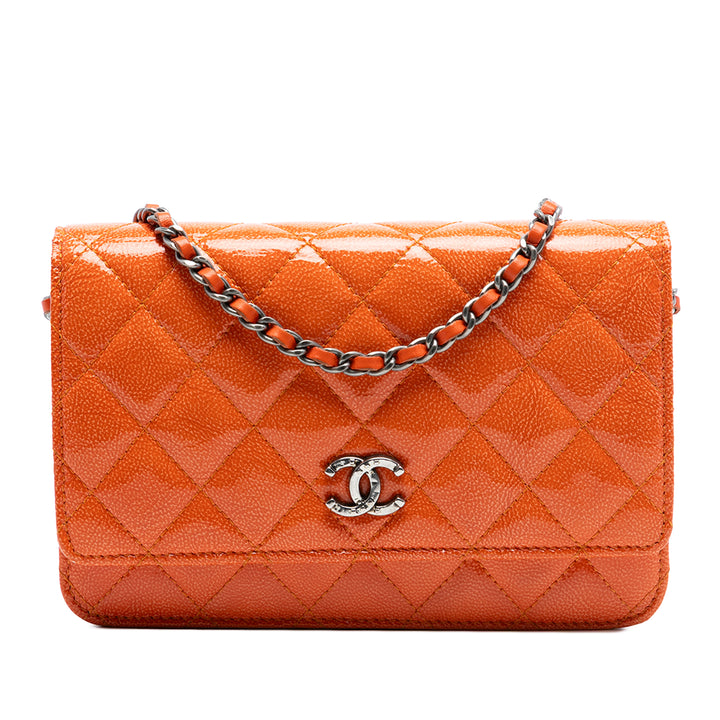 Chanel Paris Dallas CC Matelassé Cuir verni Cuir de chèvre Wallet on Chain