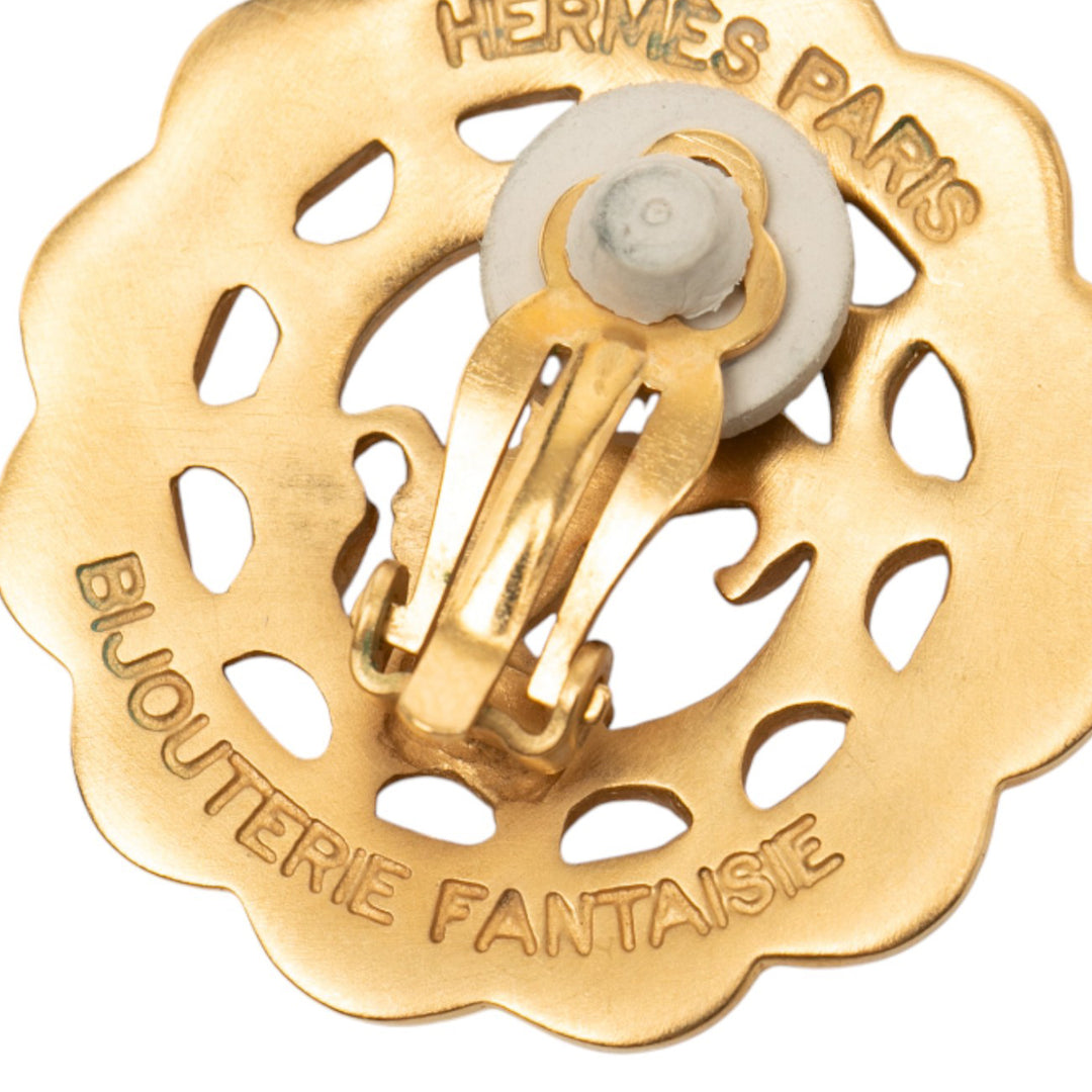 Hermès plaqué Bijouterie Fantaisie Horse Clip On Boucles d’oreilles