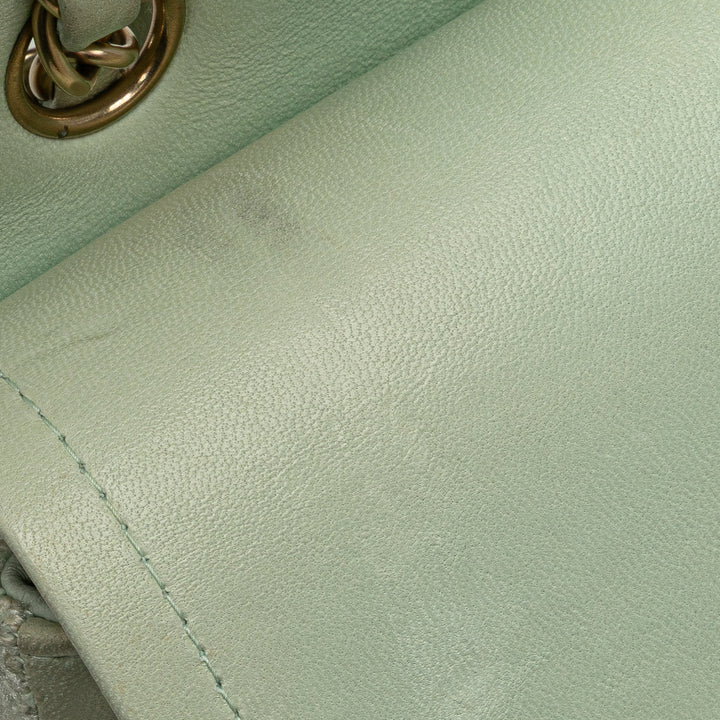 Medium Classic Tweed Double Flap Green - Gaby Paris