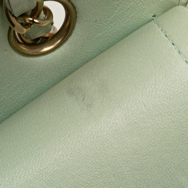 Medium Classic Tweed Double Flap Green - Gaby Paris