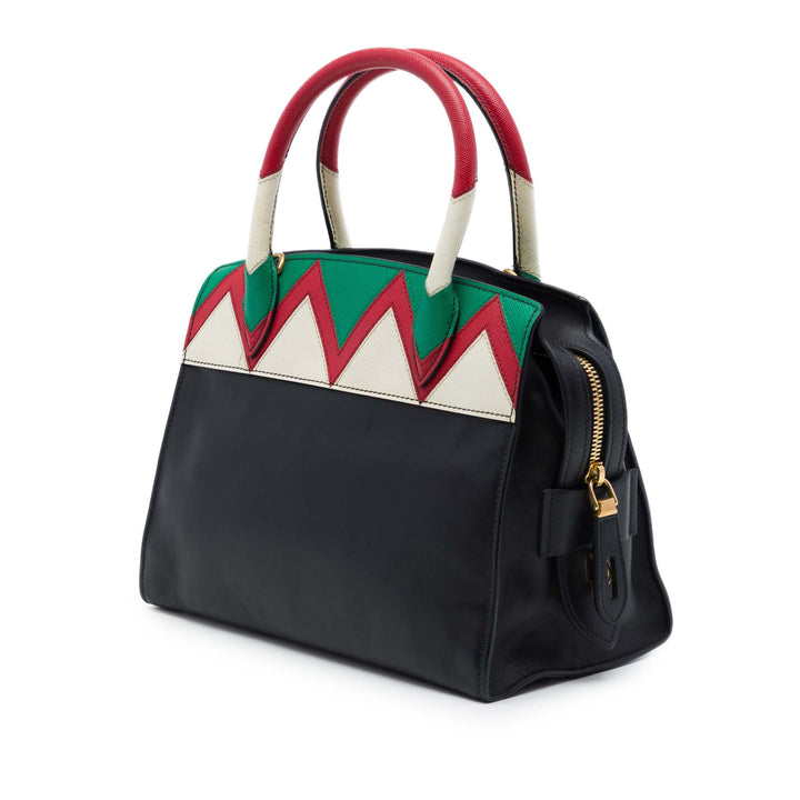 Prada à finitions City Veau Greca Esplanade Sac Petit Saffiano Noir – vue 2 – GABY PARIS