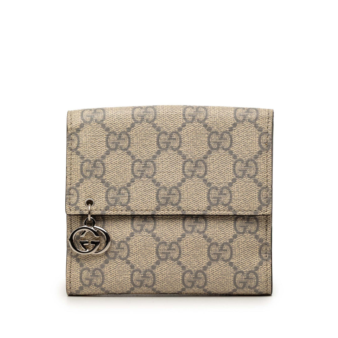 Gucci GG Supreme Interlocking G Pierce French à rabat Portefeuille