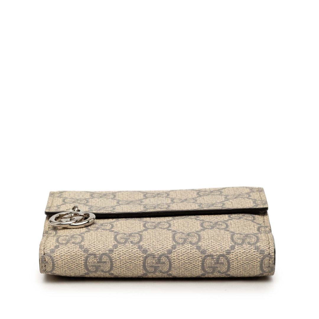 Gucci GG Supreme Interlocking G Pierce French à rabat Portefeuille
