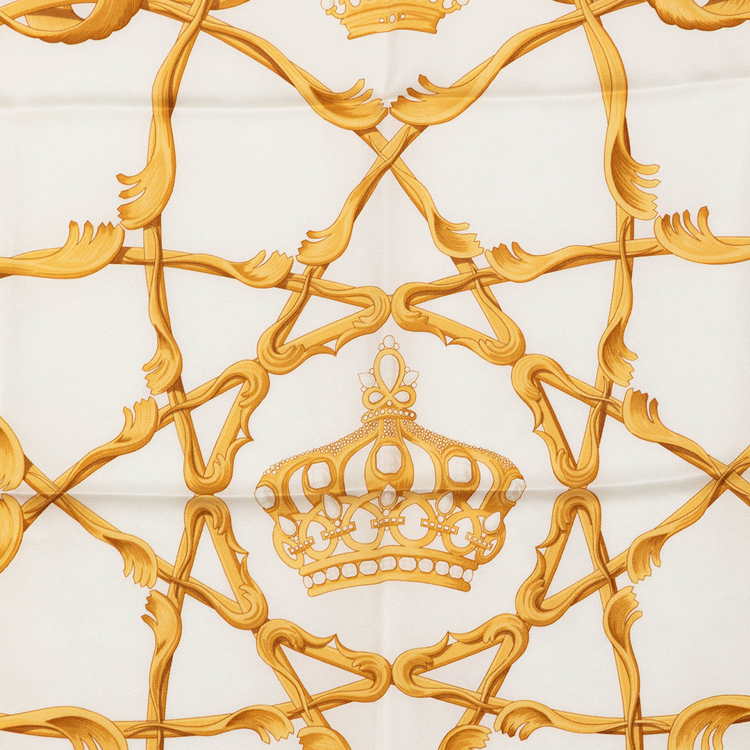Hermès Couronnes Foulard 90 Blanc