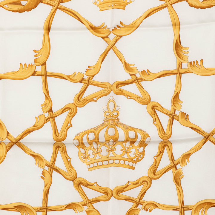 Hermès Couronnes Foulard 90 Blanc