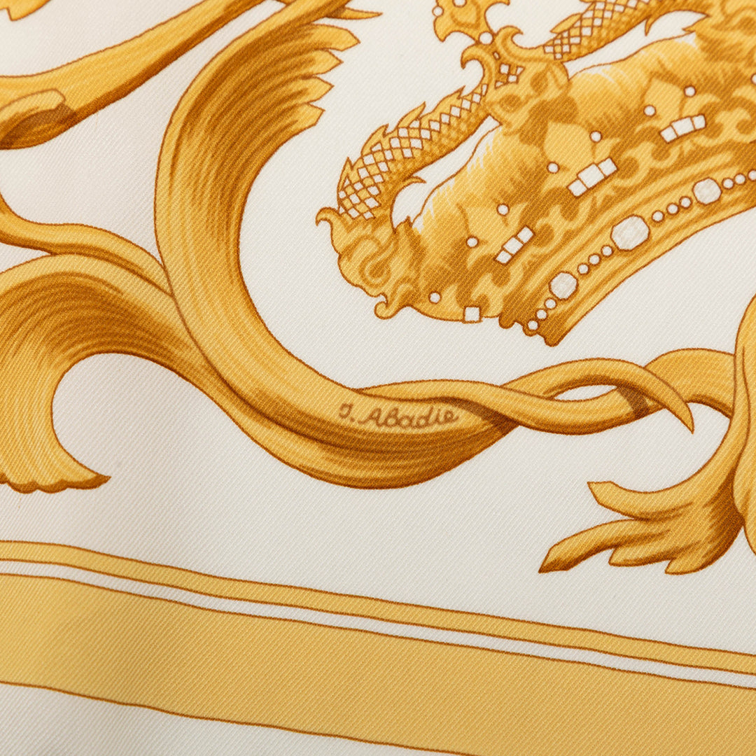 Hermès Couronnes Foulard 90 Blanc