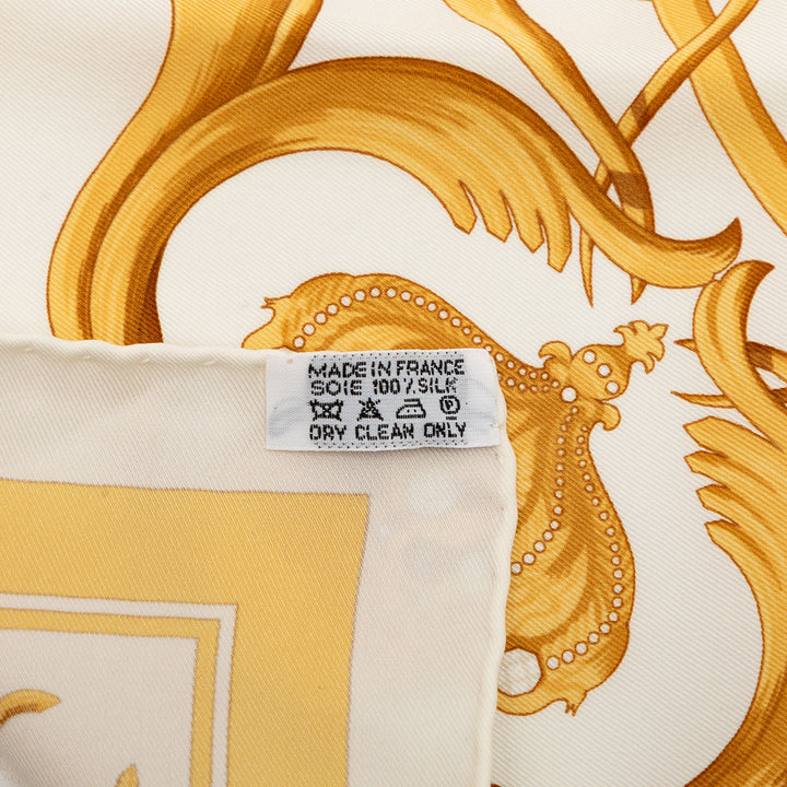 Hermès Couronnes Foulard 90 Blanc