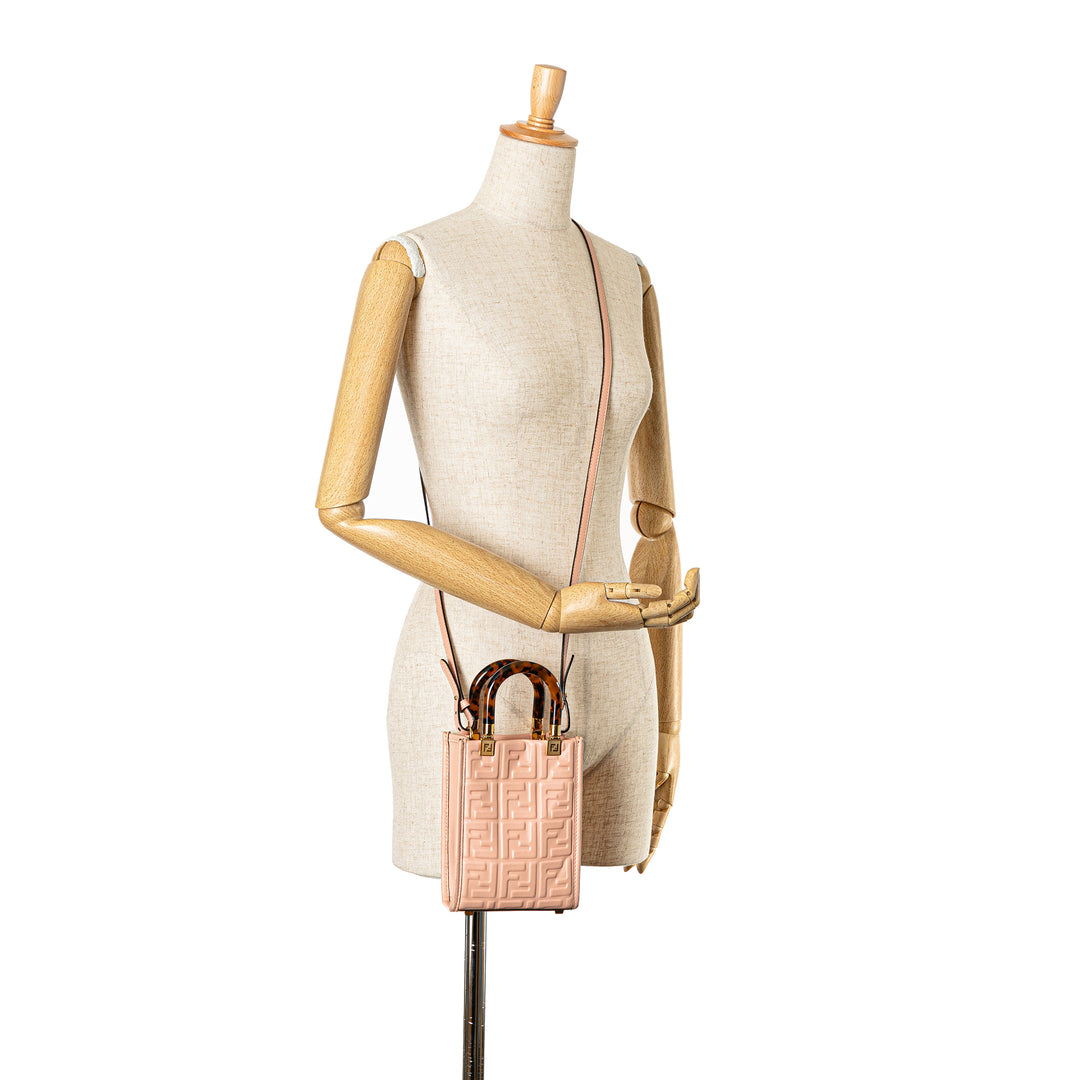 Mini Zucca Embossed Sunshine Shopper Tote Pink - Gaby Paris