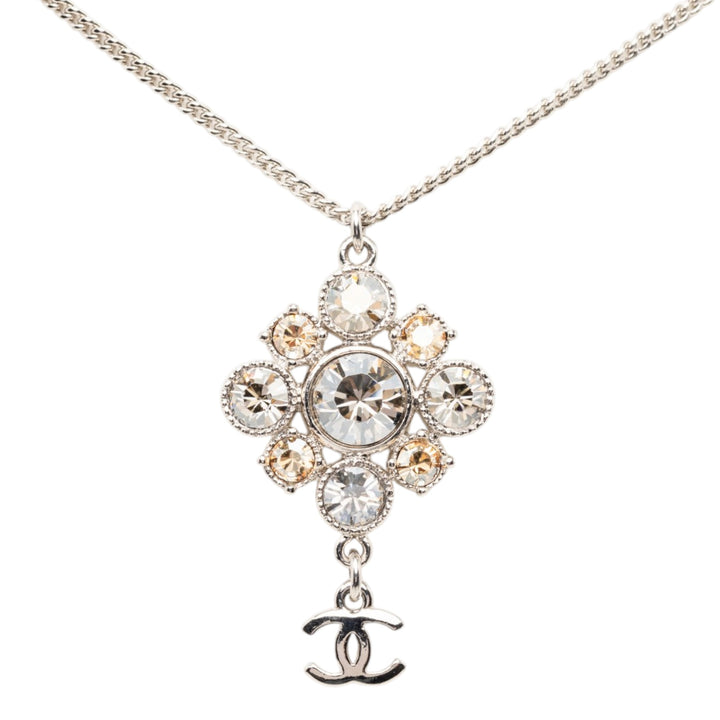 Chanel CC Brass Strass Pendant Collier