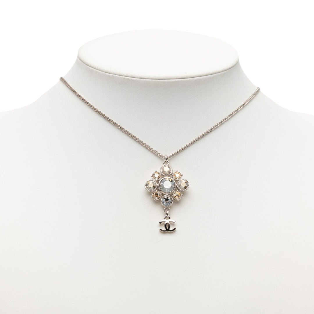 Chanel CC Brass Strass Pendant Collier