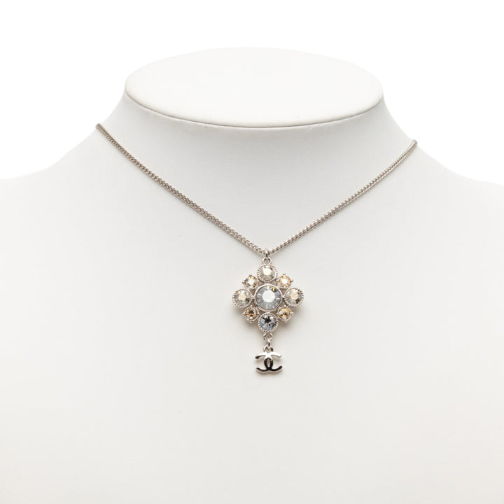 Chanel CC Brass Strass Pendant Collier