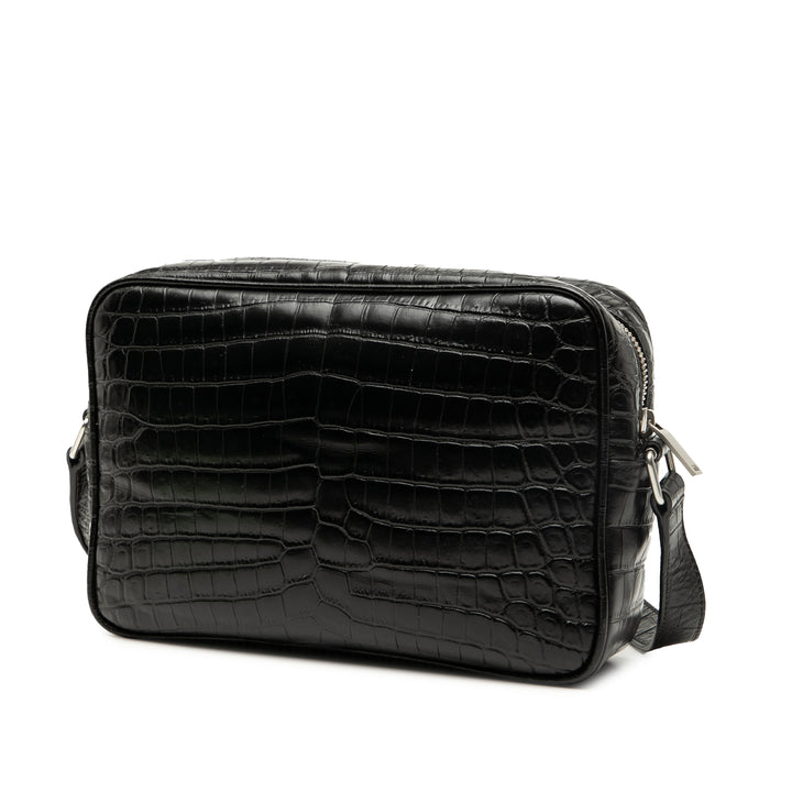 Saint Laurent Crocodile Embossed Cuir Camp Sac caméra Noir – GABY PARIS Authentique