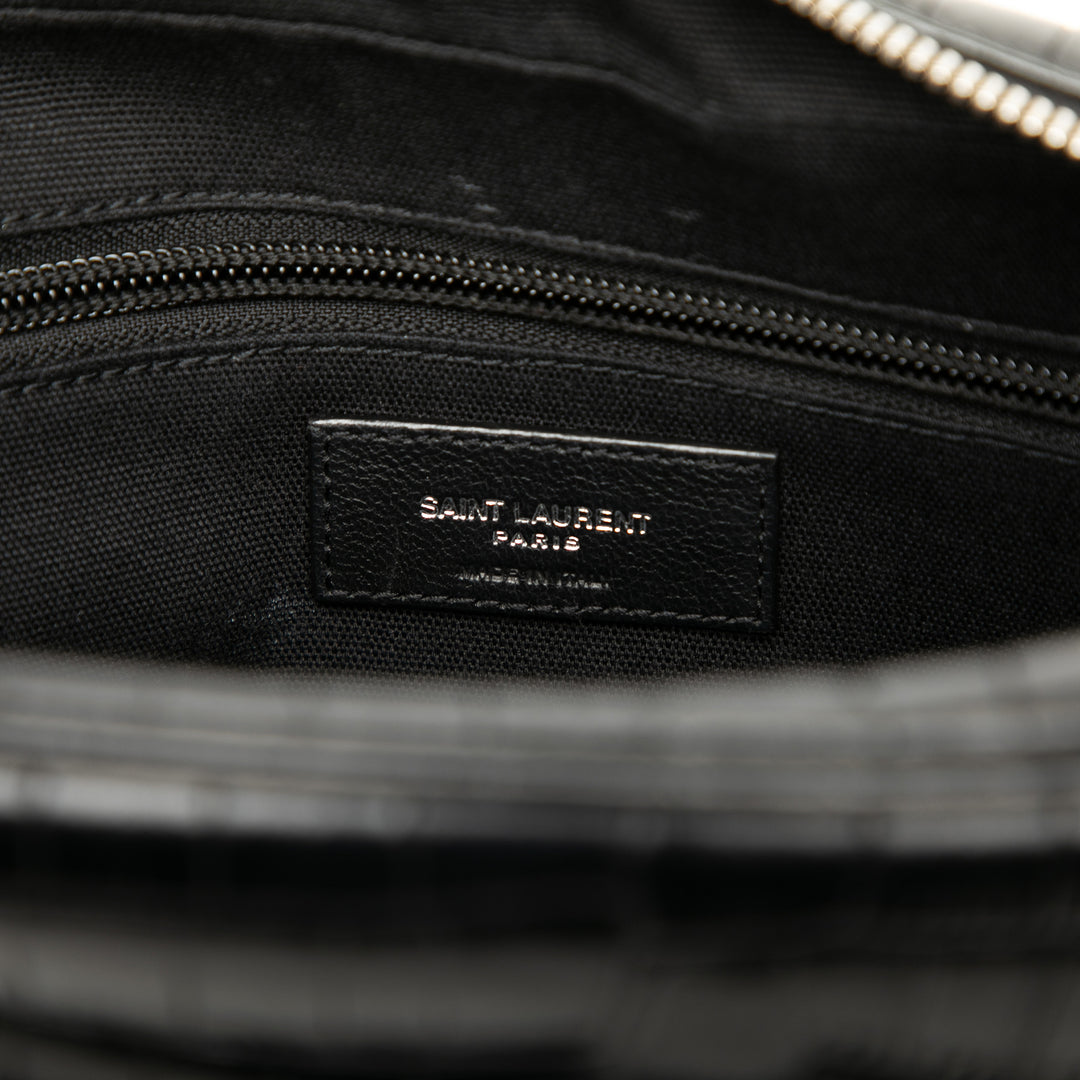 Saint Laurent Crocodile Embossed Cuir Camp Sac caméra Noir – GABY PARIS Authentique