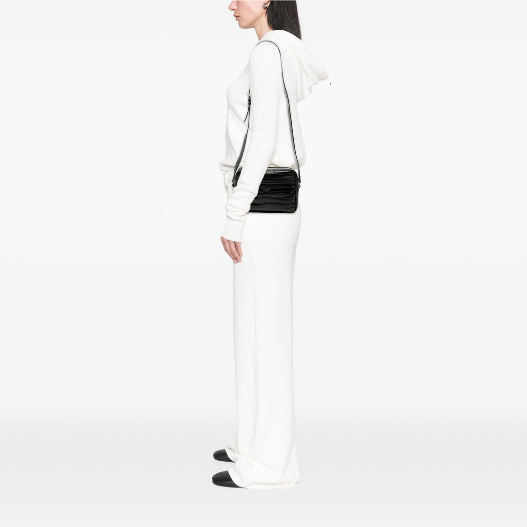 Saint Laurent Crocodile Embossed Cuir Camp Sac caméra Noir – GABY PARIS Authentique