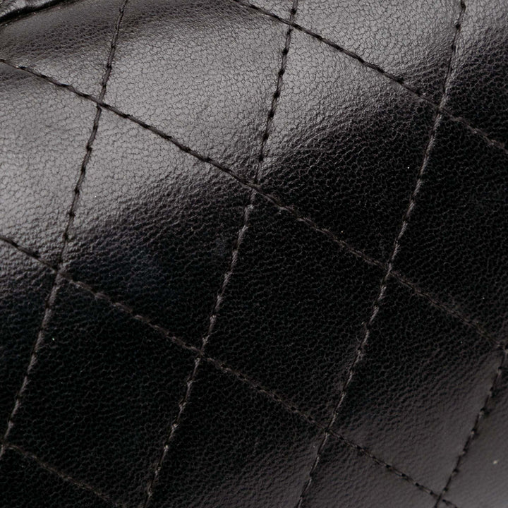 Quilted Lambskin Chain Around Clutch Black - Gaby Paris