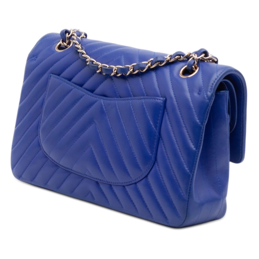 Chanel Medium Classic Chevron Cuir d’agneau Double rabat