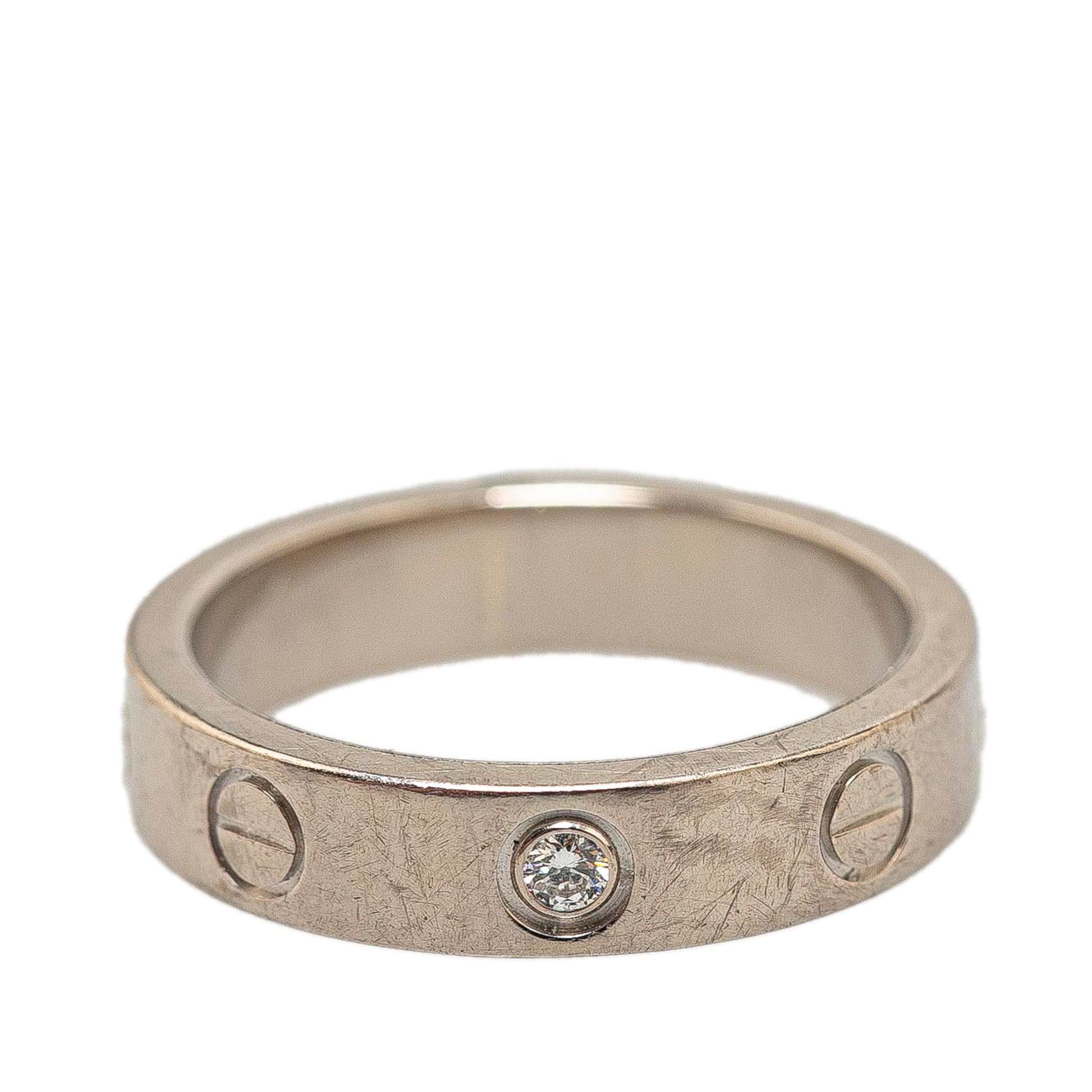 18K White Gold Diamond Love Ring Silver - Gaby Paris
