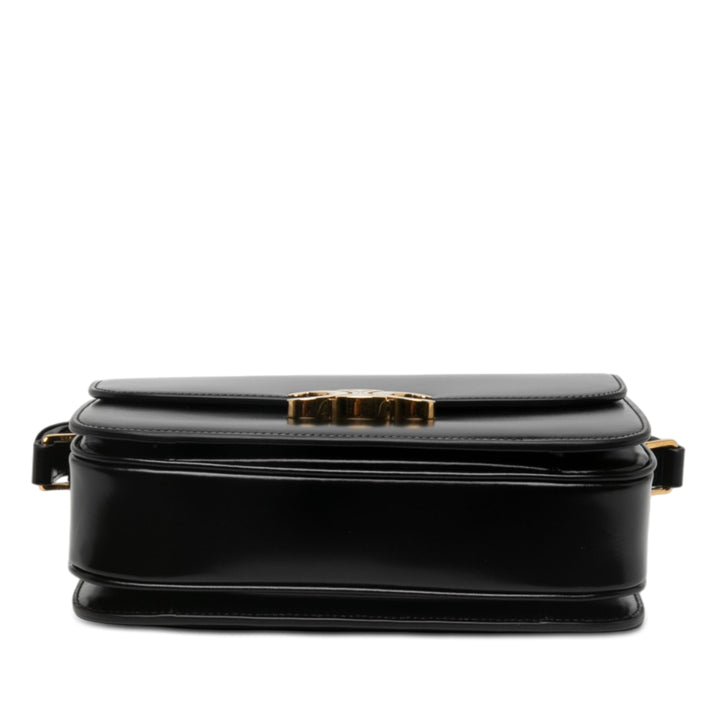 Celine Sac bandoulière Classique brillant Triomphe Cuir de veau Noir – vue 3 – GABY PARIS