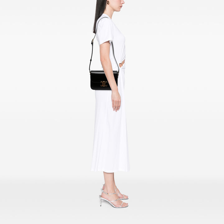 Celine Sac bandoulière Classique brillant Triomphe Cuir de veau Noir – vue 6 – GABY PARIS