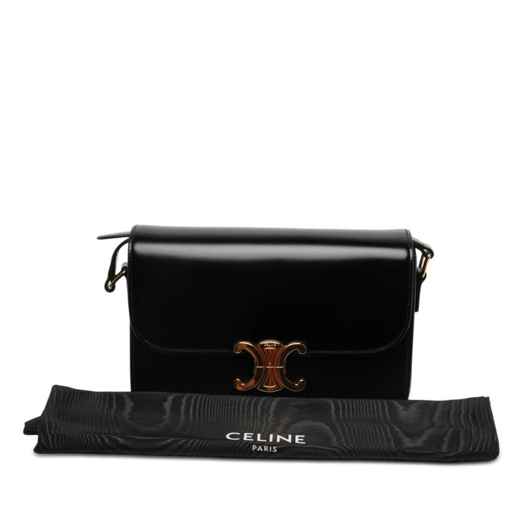 Celine Sac bandoulière Classique brillant Triomphe Cuir de veau Noir – vue 7 – GABY PARIS