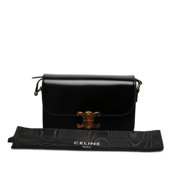 Celine Sac bandoulière Classique brillant Triomphe Cuir de veau Noir – vue 7 – GABY PARIS