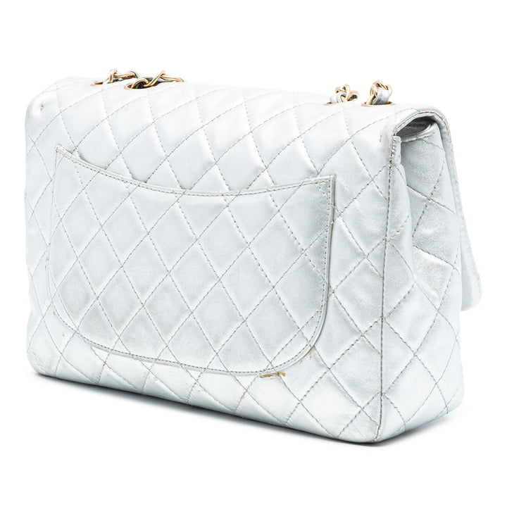 Chanel Jumbo Classic Metallic Cuir d’agneau Simple rabat