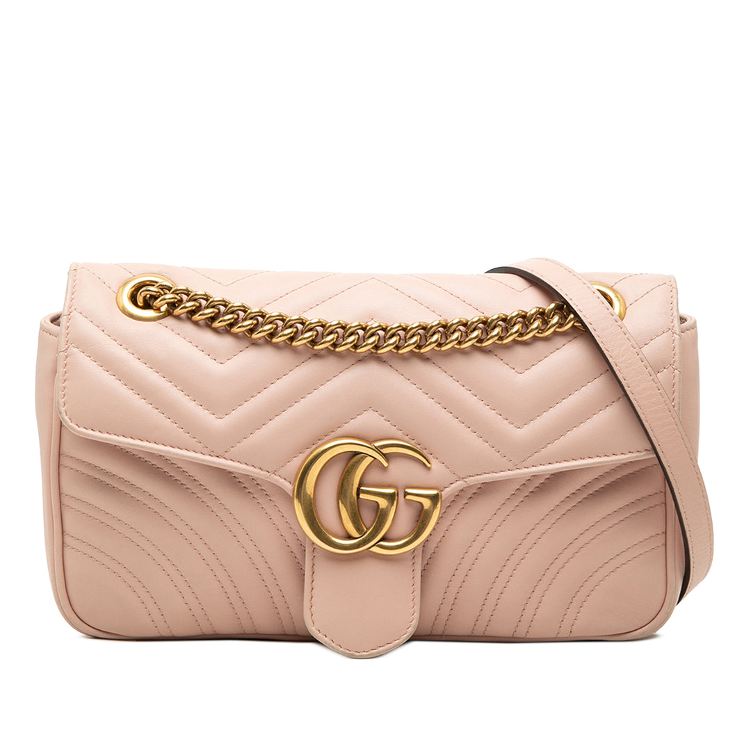 GG Marmont Matelasse Sac Moyen Rose