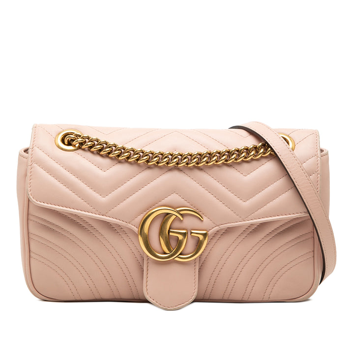 GG Marmont Matelasse Sac Moyen Rose