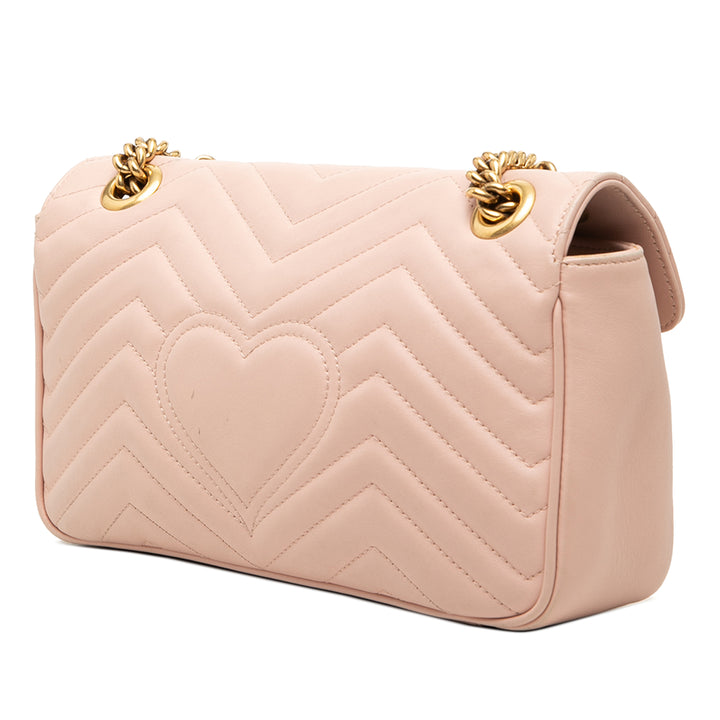 GG Marmont Matelasse Sac Moyen Rose