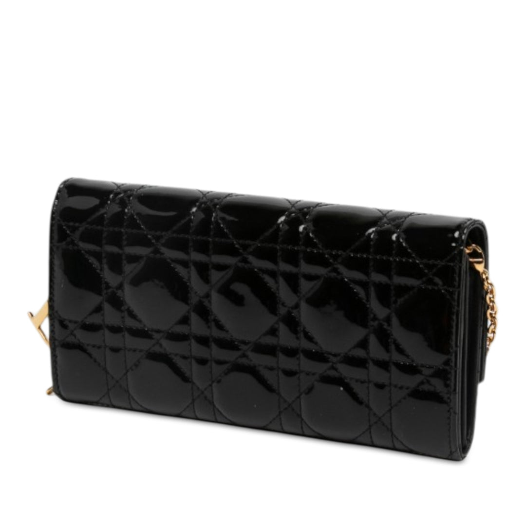 Dior Cannage Lady Dior Wallet on Chain Noir – vue 2 – GABY PARIS