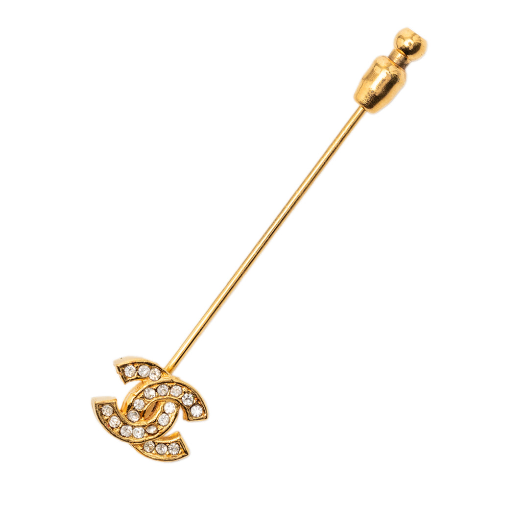 Chanel plaqué Rhinestone CC Pin Broche – GABY PARIS Authentique