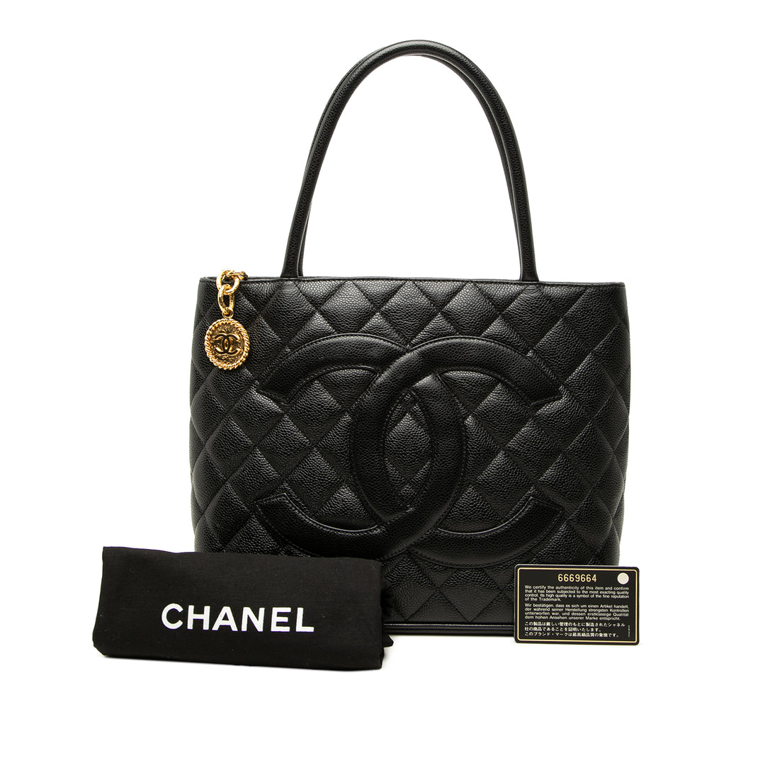 Medallion Cabas Cuir caviar Noir