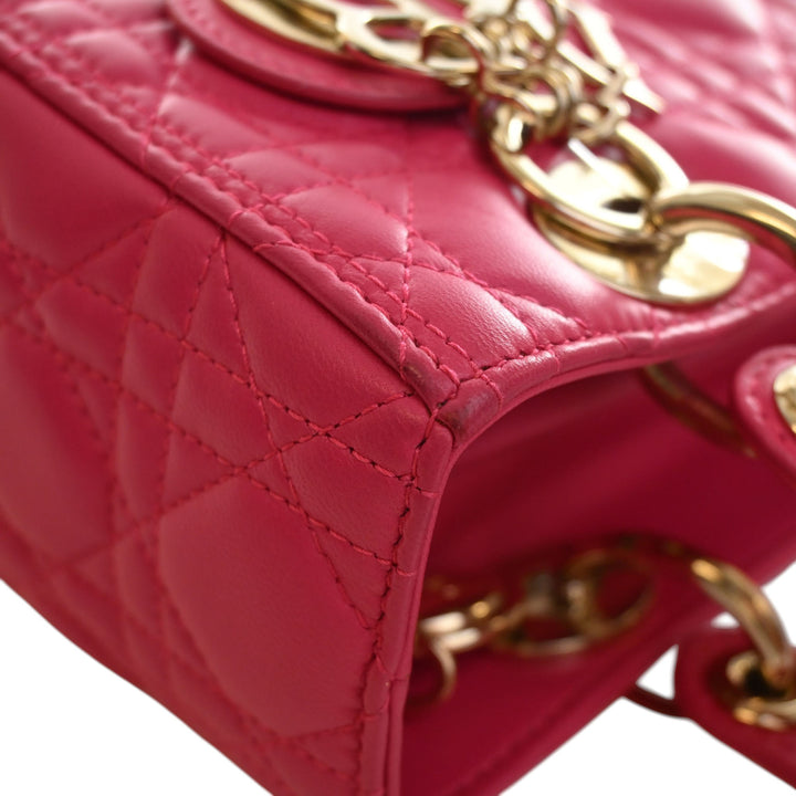 Lady Dior Cannage Moyen Cuir d'agneau Rose