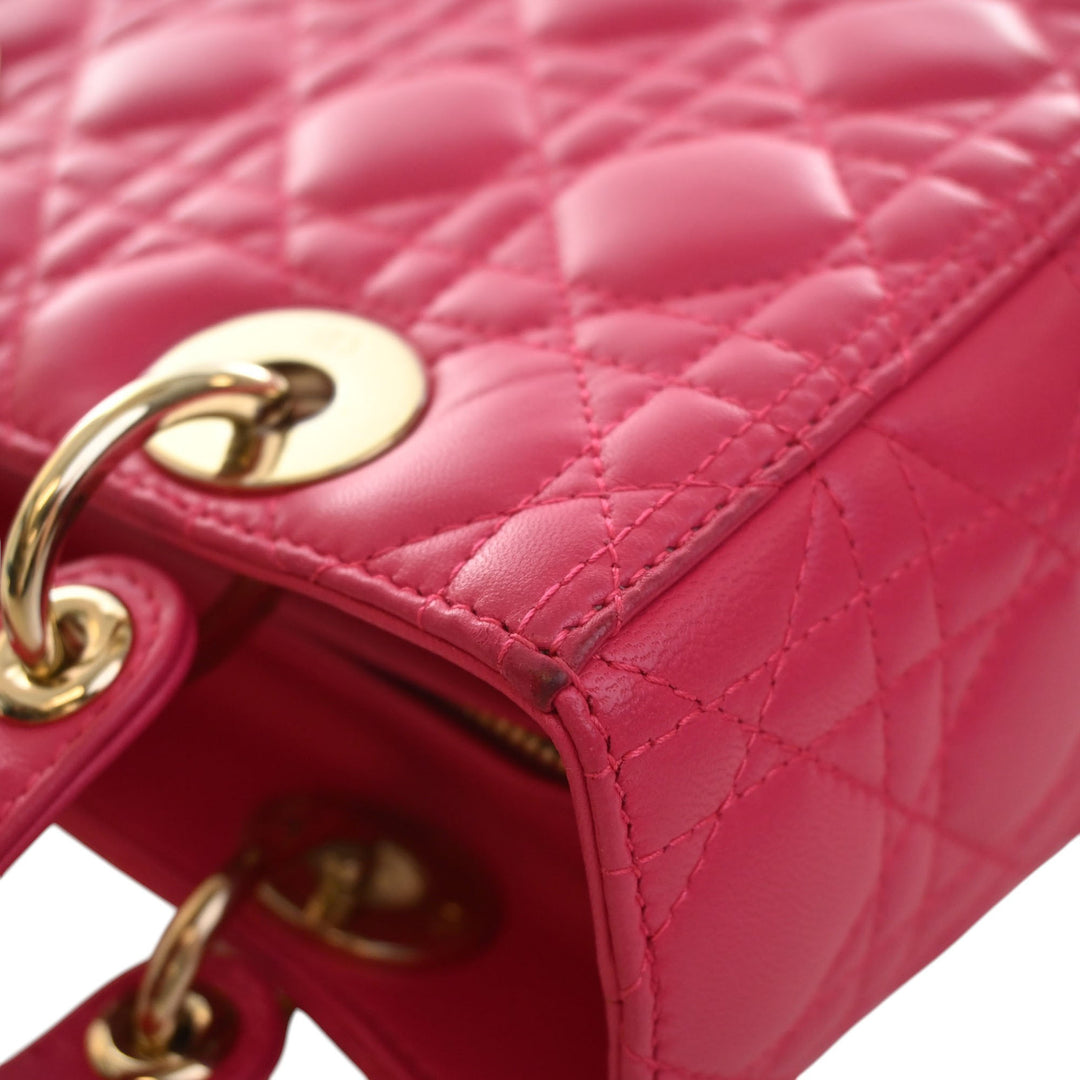 Lady Dior Cannage Moyen Cuir d'agneau Rose