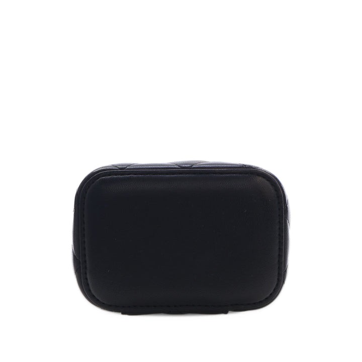 Chanel Vanity CC Matelassé avec chaîne Mini Cuir d'agneau Noir – vue 3 – GABY PARIS