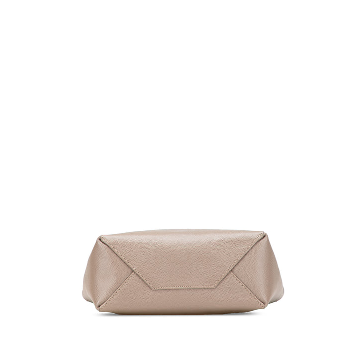 Small Grained Calfskin Vertical Cabas Satchel Brown - Gaby Paris