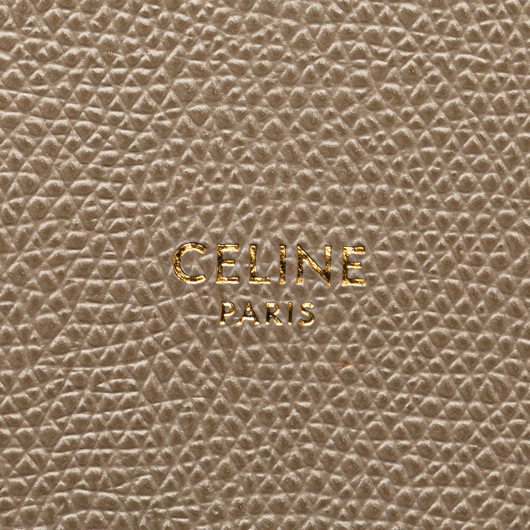 Small Grained Calfskin Vertical Cabas Satchel Brown - Gaby Paris