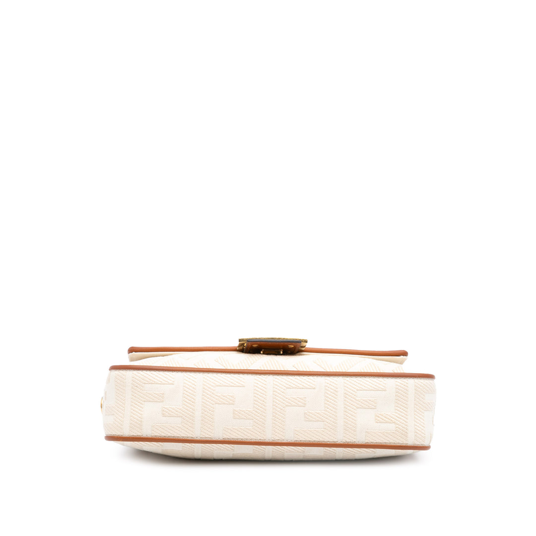 Zucca Embroidered Canvas Baguette Satchel Brown - Gaby Paris