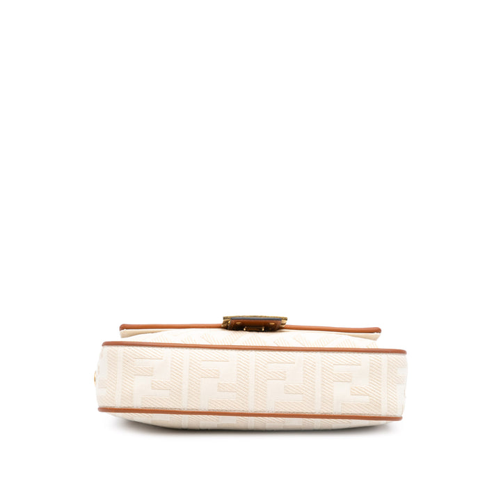 Zucca Embroidered Canvas Baguette Satchel Brown - Gaby Paris
