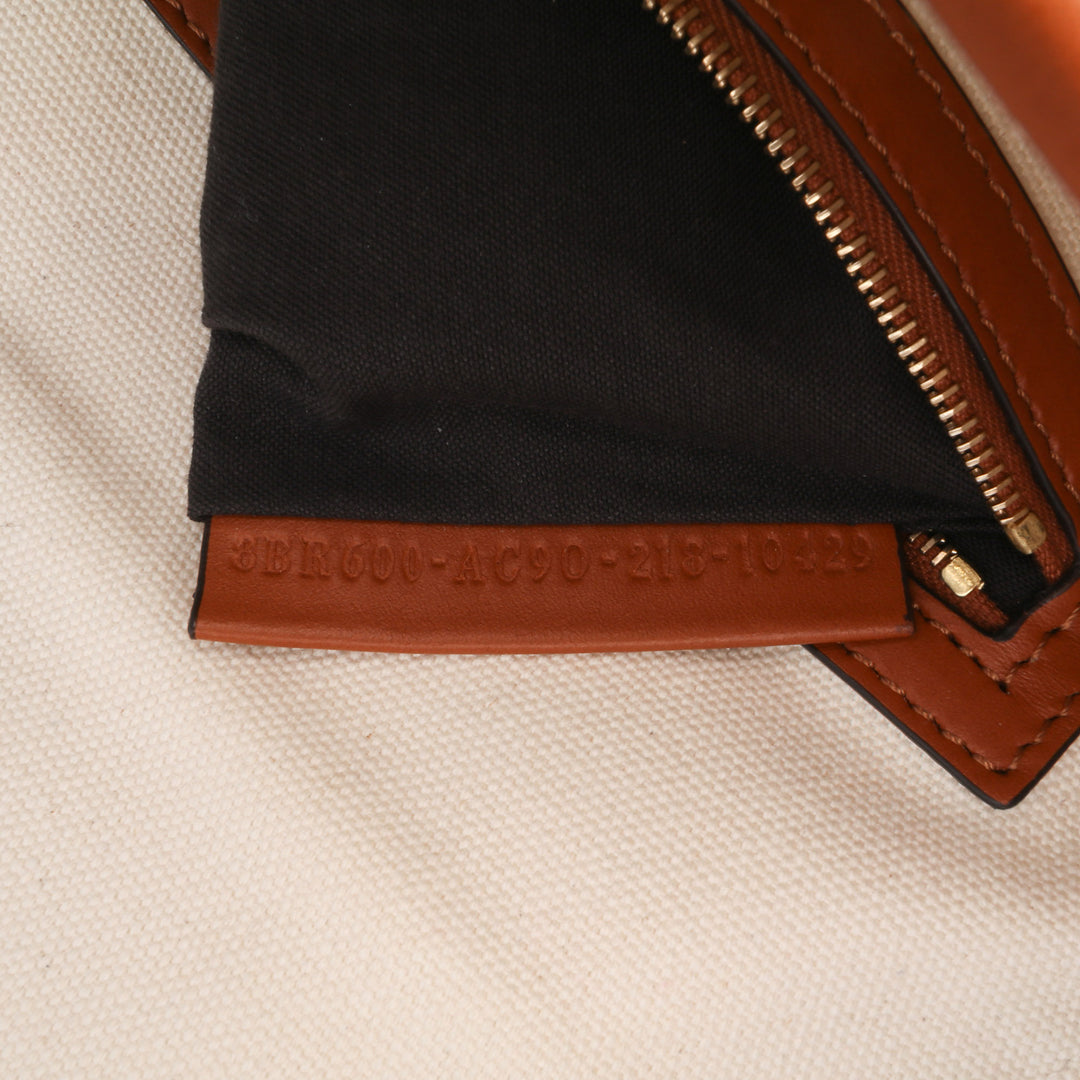 Zucca Embroidered Canvas Baguette Satchel Brown - Gaby Paris