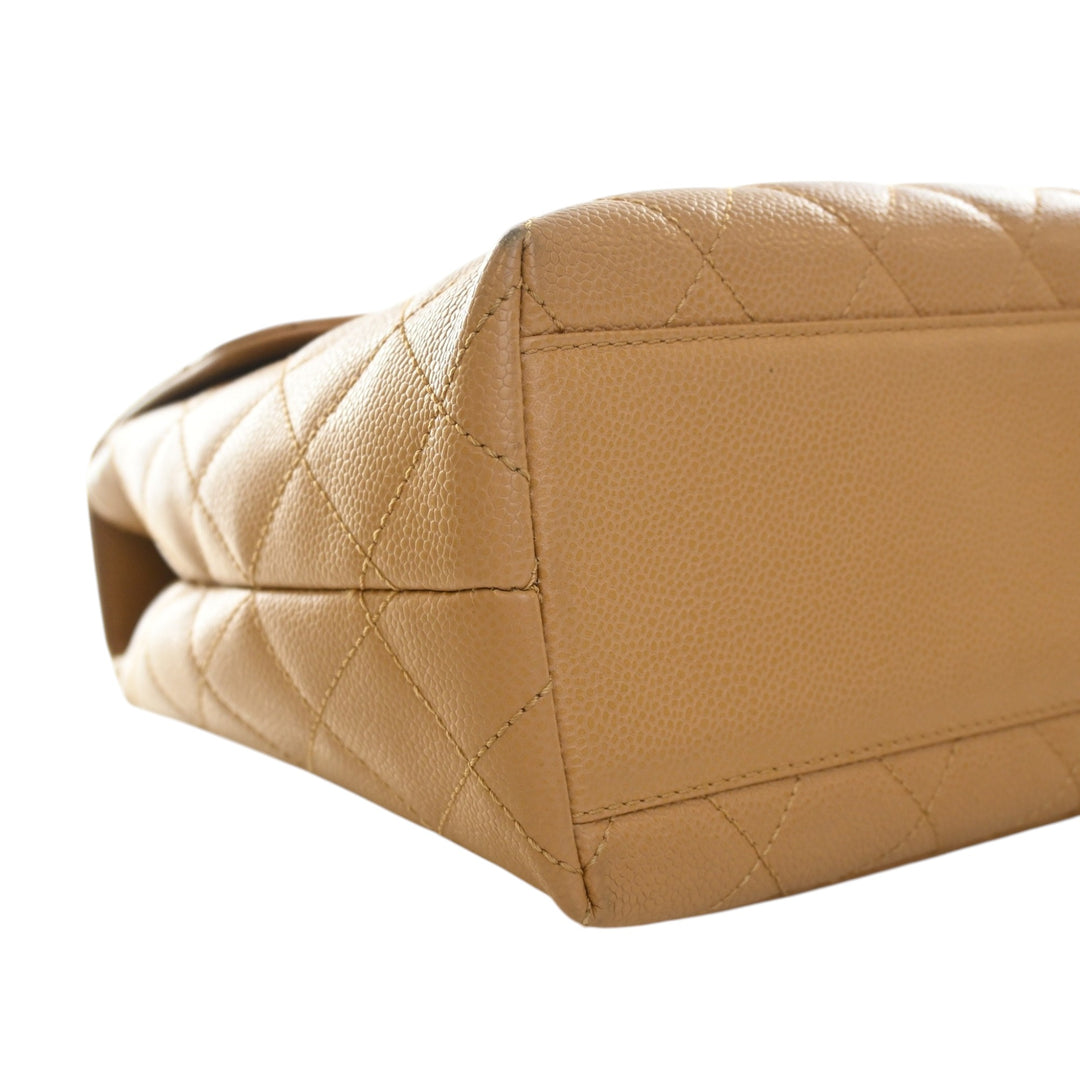 CC Matelassé Kelly sac à Cuir caviar Beige