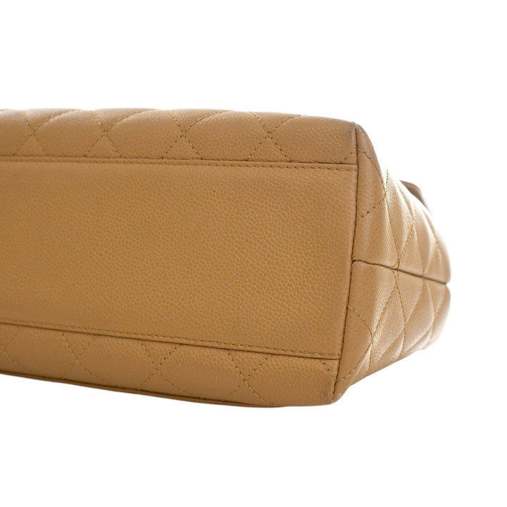 CC Matelassé Kelly sac à Cuir caviar Beige
