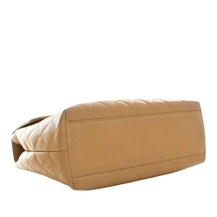 CC Matelassé Kelly sac à Cuir caviar Beige