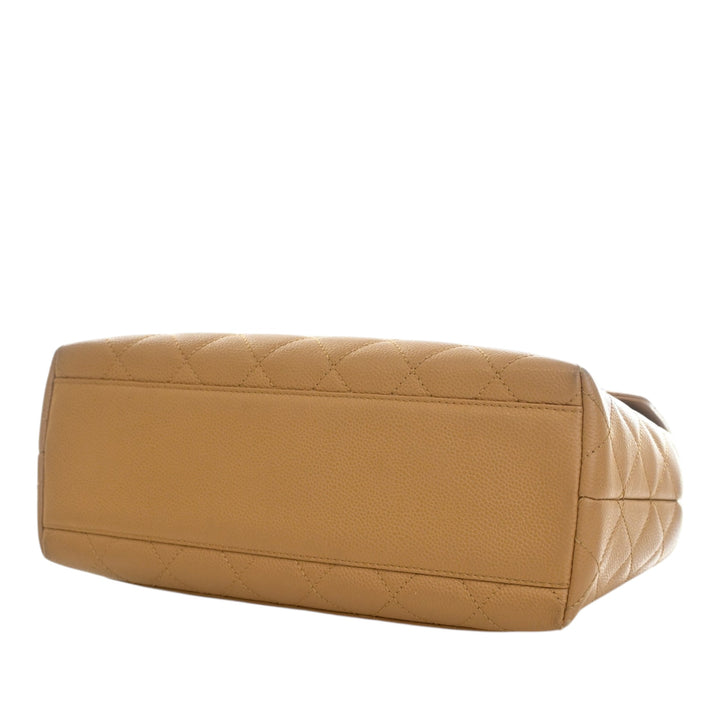 CC Matelassé Kelly sac à Cuir caviar Beige